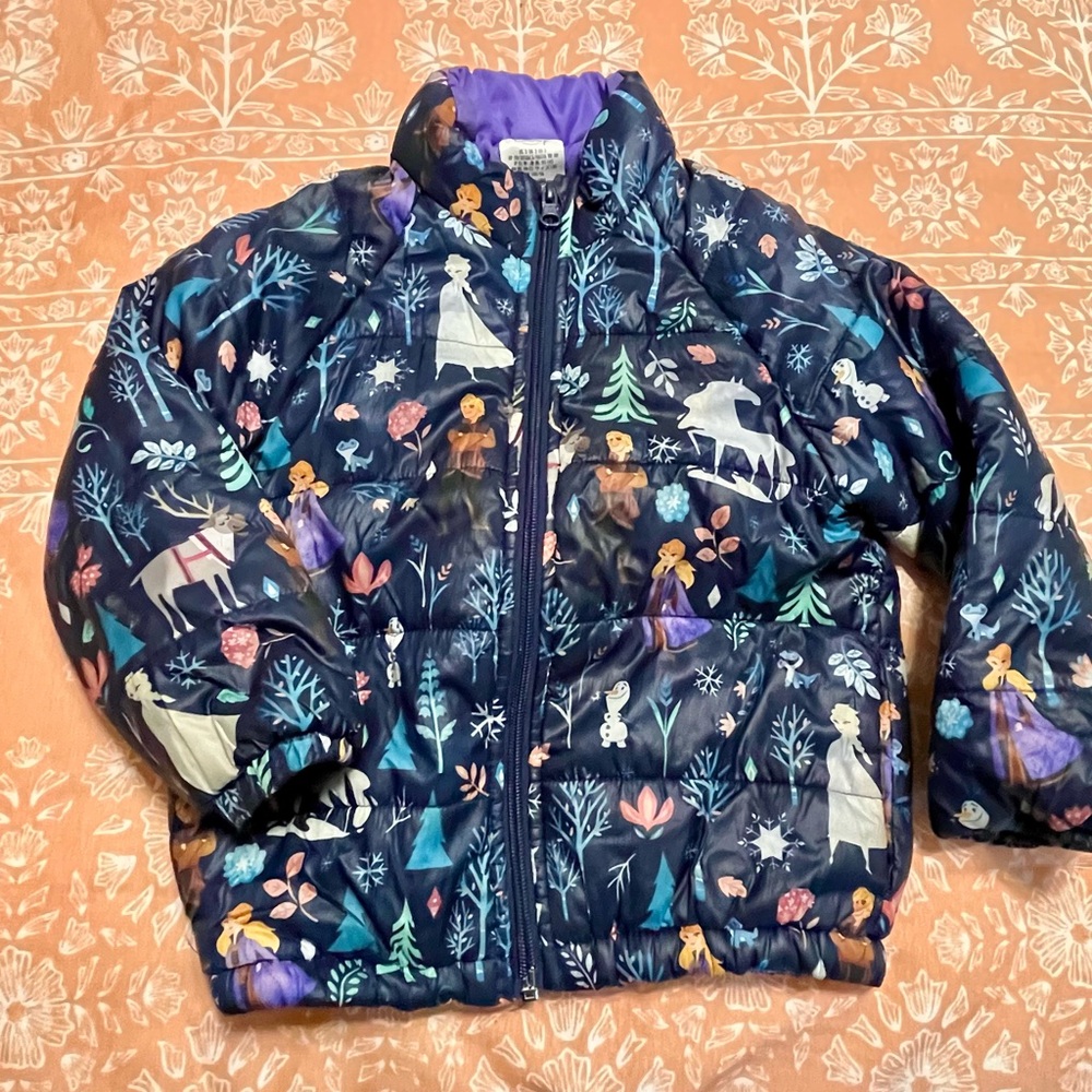 Disney Frozen Blue and Purple Puffer Jacket